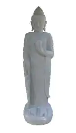 Product image 1 of the product “Standing Buddha with Lotus Flower, in the sizes from 120cm to 180cm, Natural finish ”